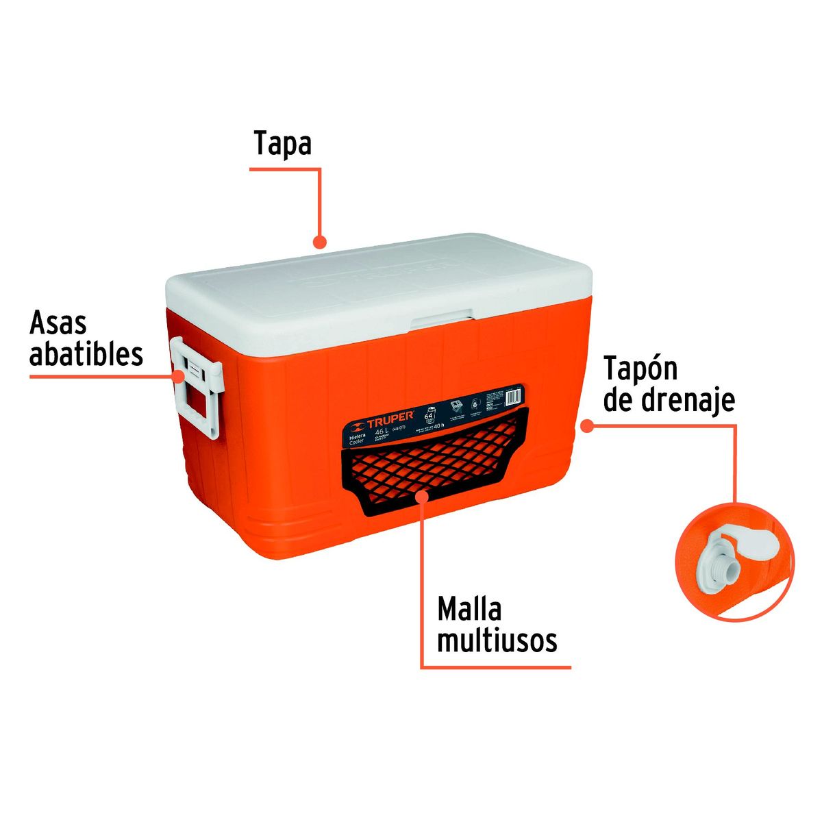 TRUPER - Hielera de 46 L