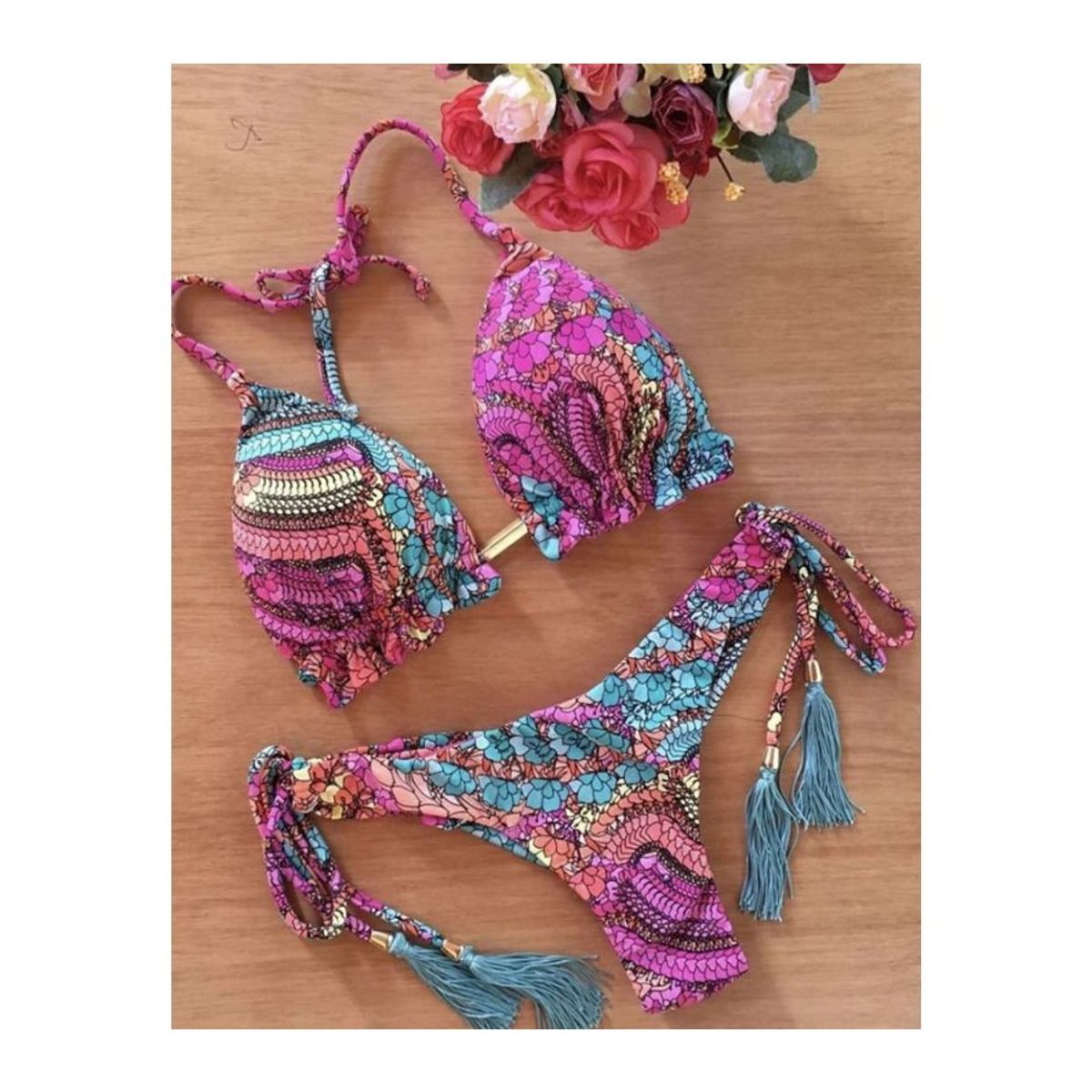 KAST PE - Barly - Bikini sexy para mujer Push-up - Fucsia - Talla M