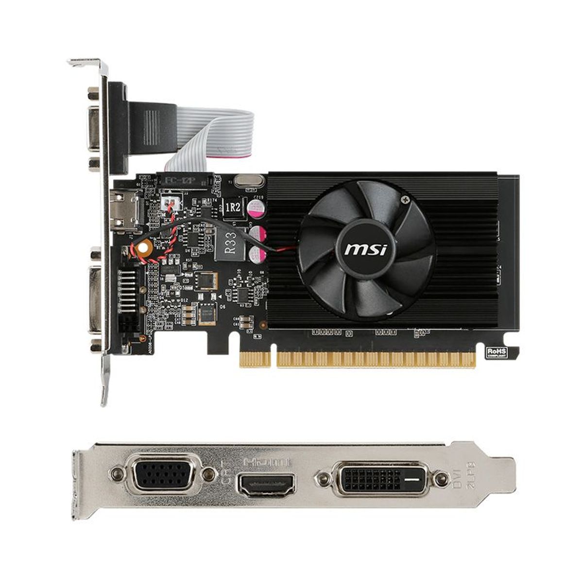 MSI - Tarjeta de video MSI Nvidia GeForce GT 710 2GB DDR3 PCI-e 2 0 LP