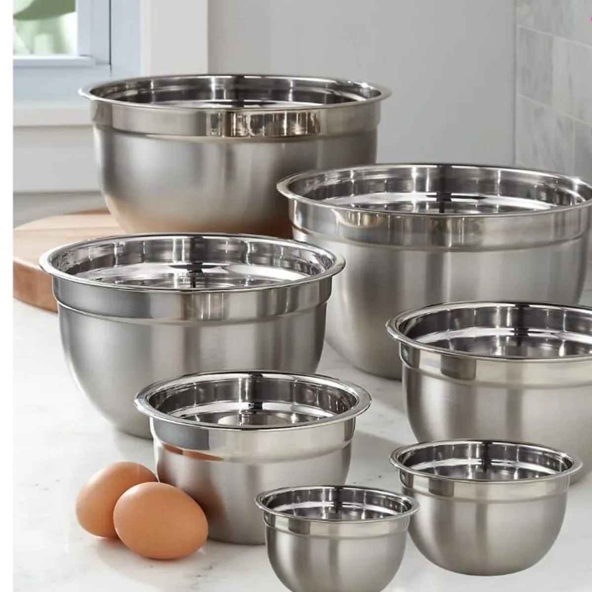 GENERICO - SET DE BOWLS 7 PIEZA  ACERO INOXIDABLE CON TAPA DE COLORES