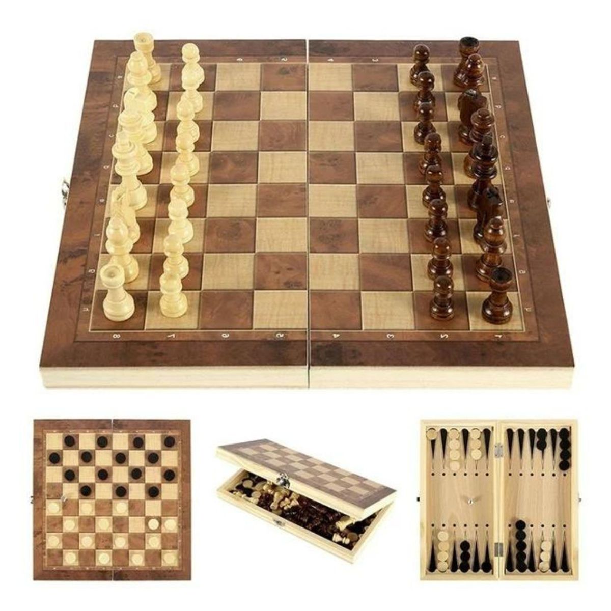 GENERICO - Juego de Mesa Ajedrez Pequeño De Madera