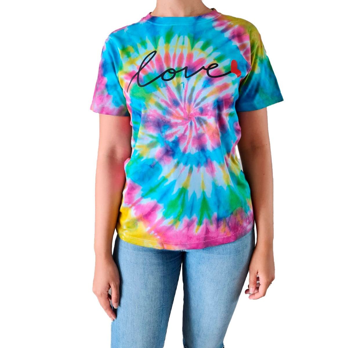 GENERICO - Polo Mujer Tye die Diseño Love - Nathalie Love It - Multicolor