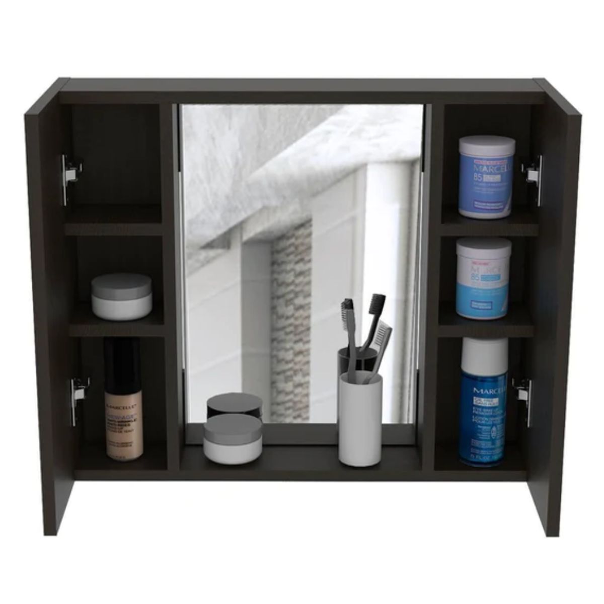 GENERICO - Gabinete de Baño Artemisa Armado Negro - Petrox Home