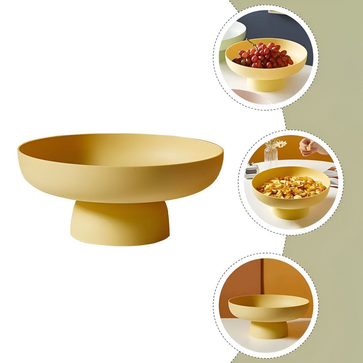 ELMEJORPRECIO - Frutero Centro De Mesa Estilo Minimalista Multiuso Amarillo