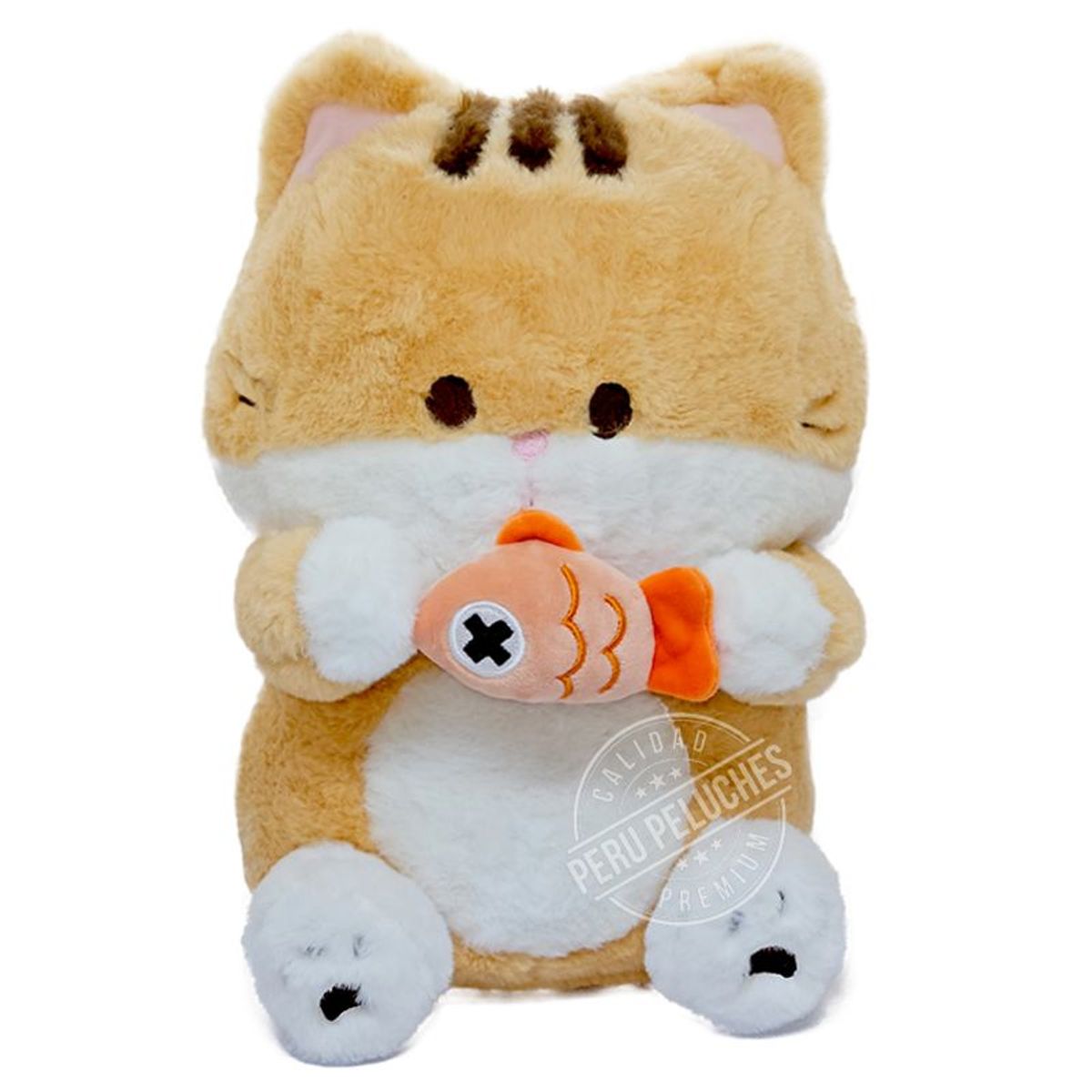 GENERICO - Peru Peluches - Gatito Naranja con Pez