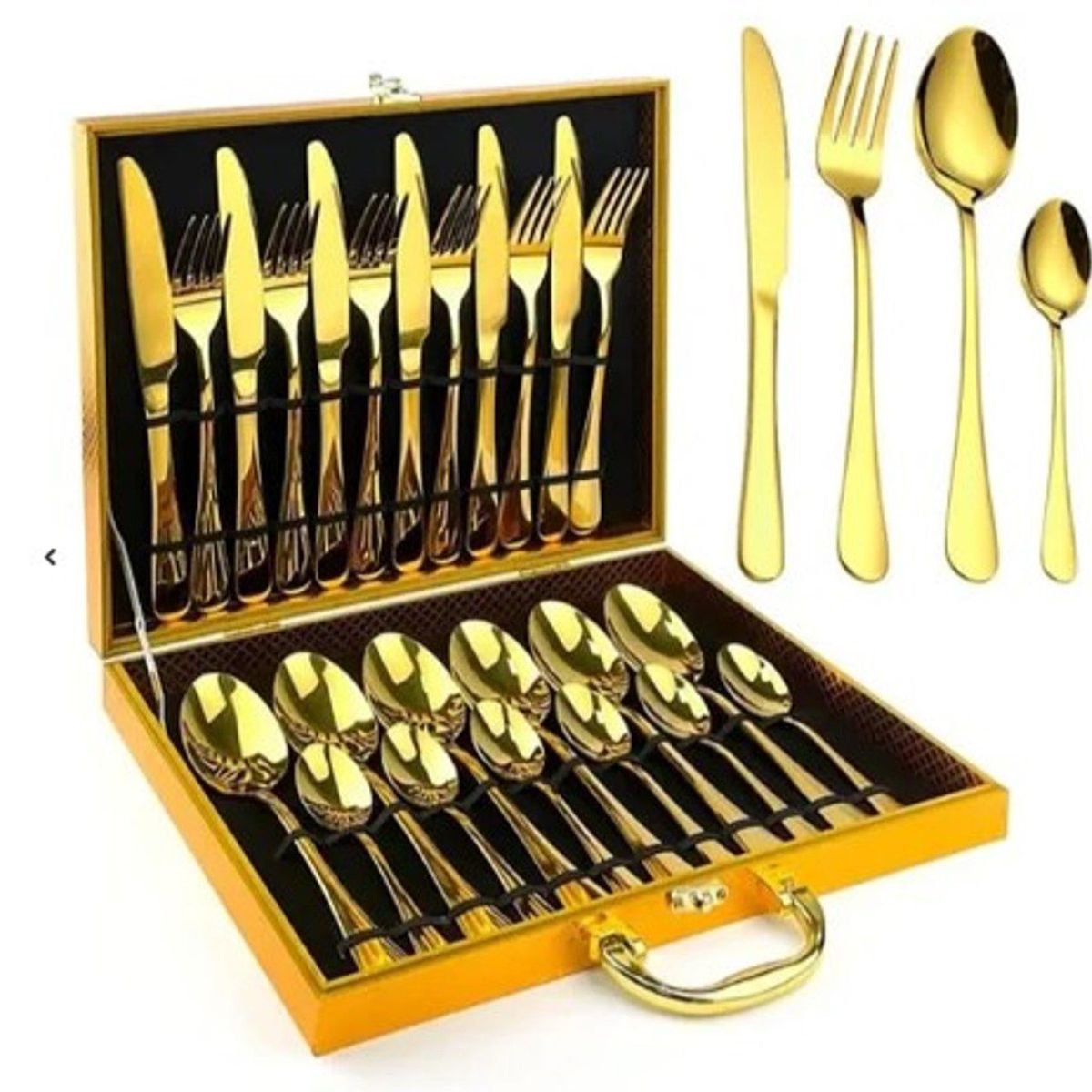 GENERICO - Cubiertos Dorados + Maletin  A1