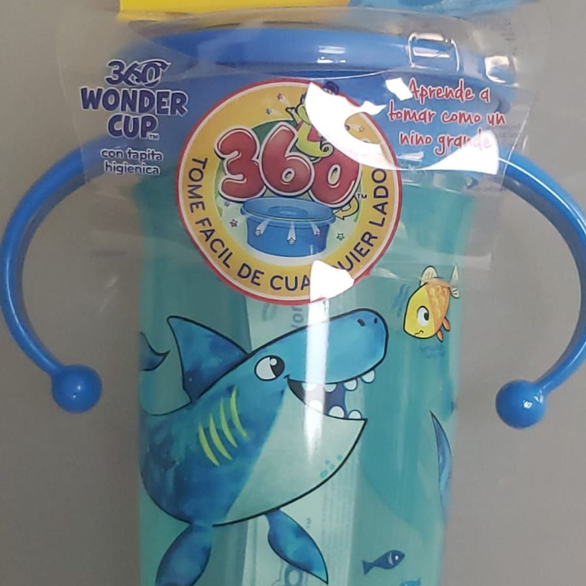 NUBY - VASO 360 WONDER CUP ANTIDERRAME 10oz/300ml(TIBURÓN) NUBY