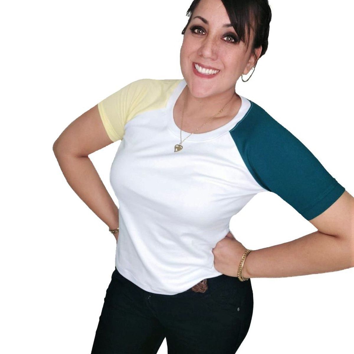 GENERICO - Polo Mujer Manga Corta Diseño Limón - Nathalie Love It - Blanco