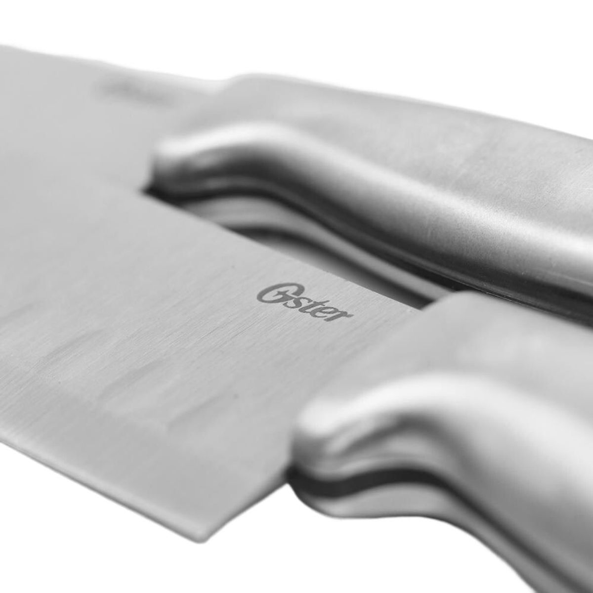 OSTER - Juego de cuchillos 2 piezas Santoku Baldwyn Acero Inoxidable Oster