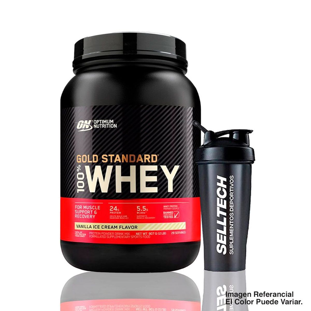 OPTIMUN NUTRITION - Proteína Optimum Nutrition Gold Standard 100% Whey 2lb Vainilla