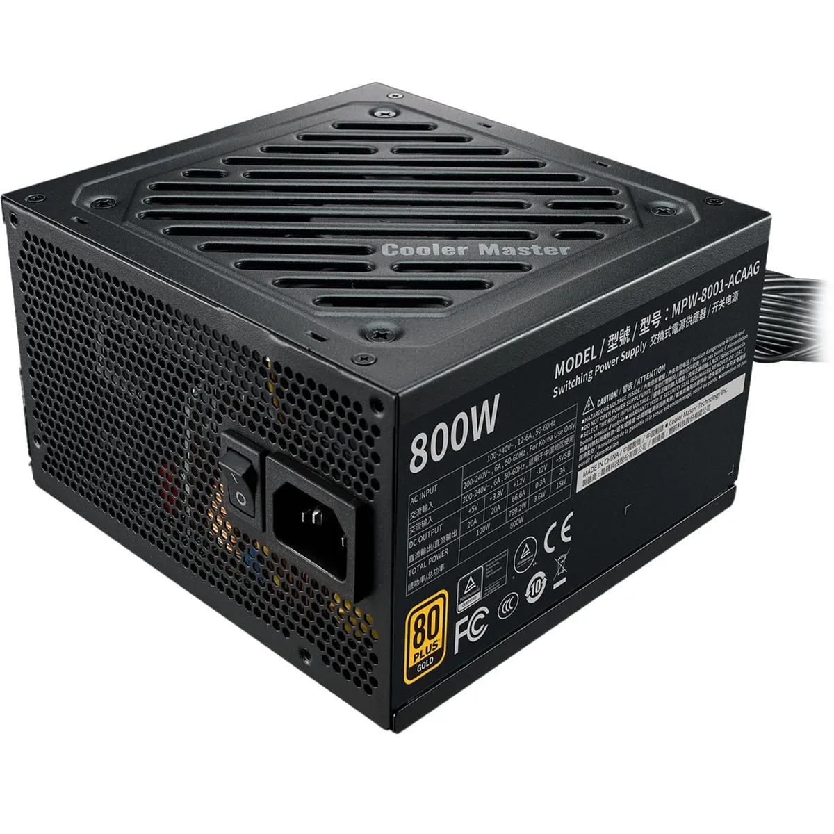 PREMIER - FUENTE DE PODER COOLER MASTER 800W 80 PLUS GOLD (G800)