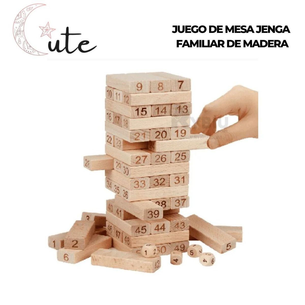 GENERICO - JUEGO DE MESA FAMILIAR JENGA DE MADERA