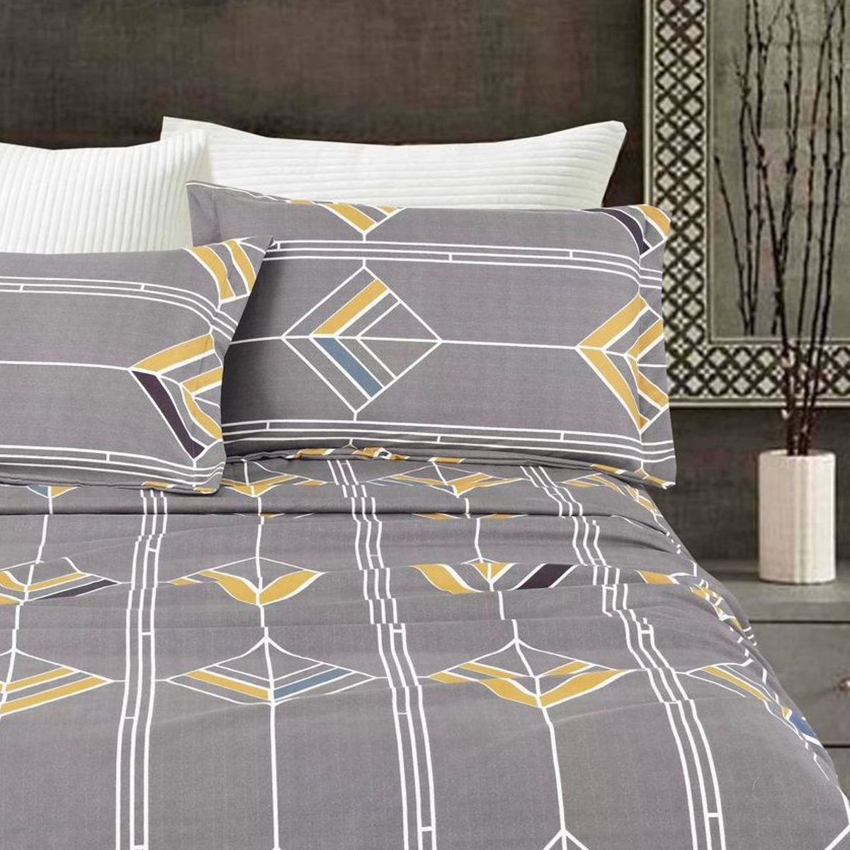 VENECIA - Set de Sabanas 2 Pz + Fundas - Modelo Europeo de 4 piezas