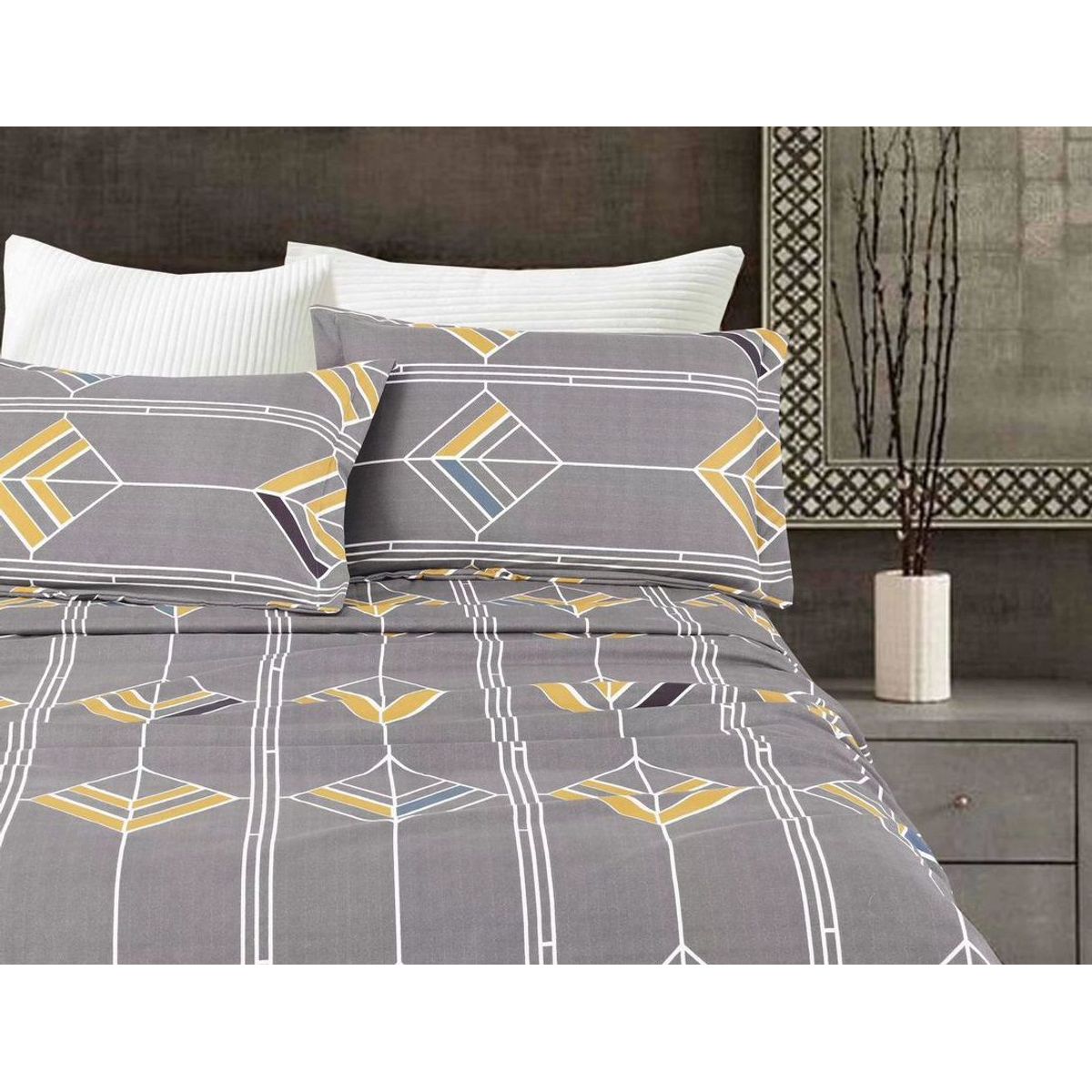 VENECIA - Set de Sabanas 2 Pz + Fundas - Modelo Europeo de 4 piezas