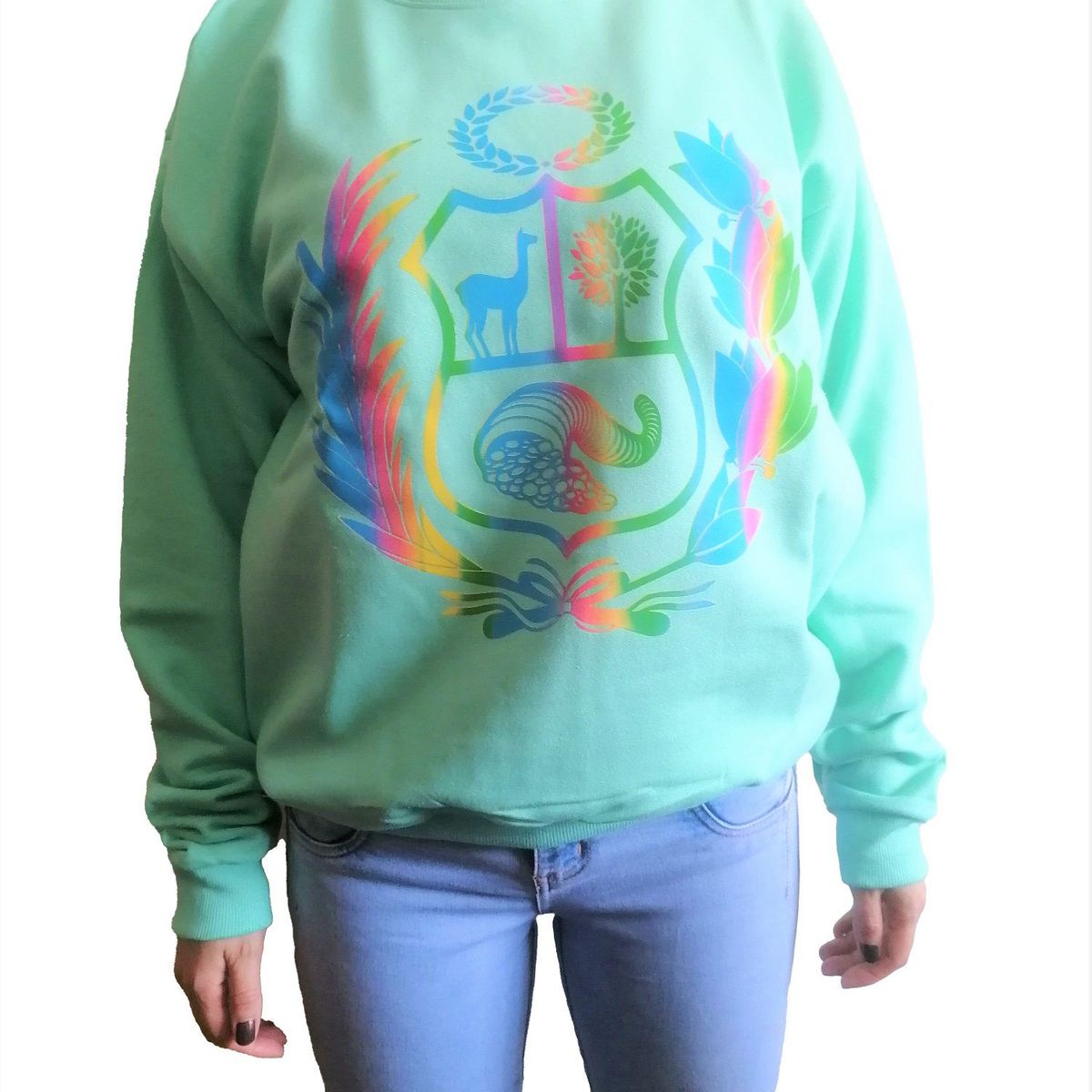 GENERICO - Polera Mujer Escudo Nacional  - Verde agua