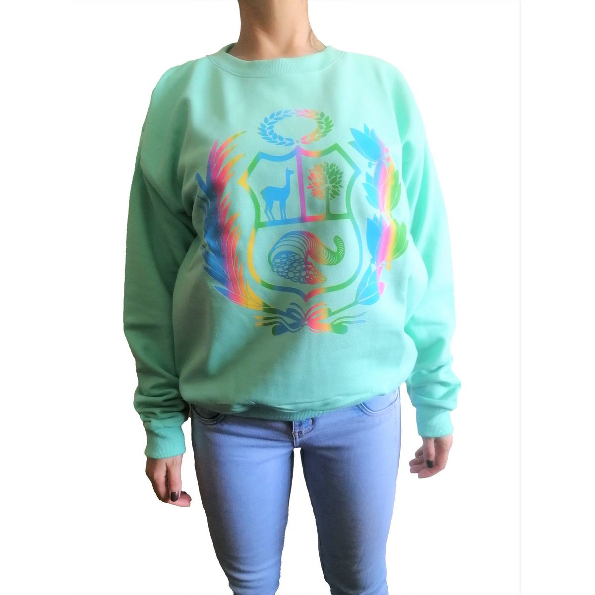 GENERICO - Polera Mujer Escudo Nacional  - Verde agua