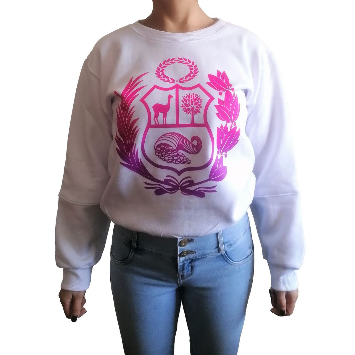 GENERICO - Polera mujer diseño Escudo Nacional - Nathalie Love It  - Blanco