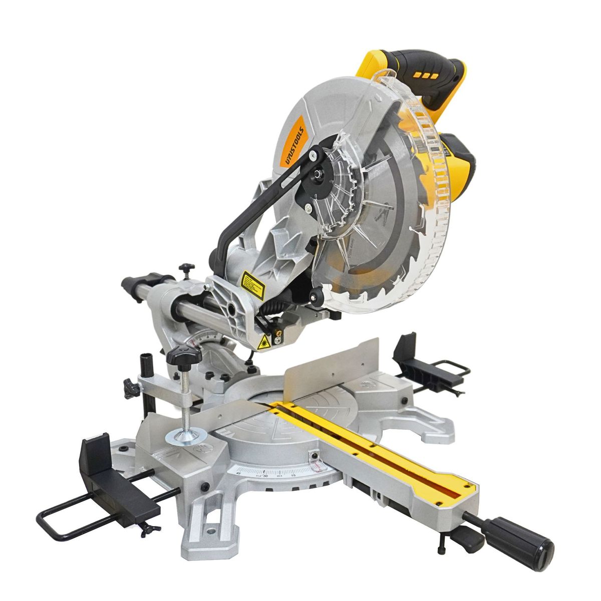 UYUSTOOLS - Sierra ingleteadora telescópica CON GUIA LASER 1800W -