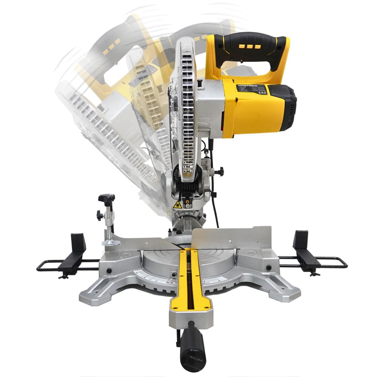 UYUSTOOLS - Sierra ingleteadora telescópica CON GUIA LASER 1800W -