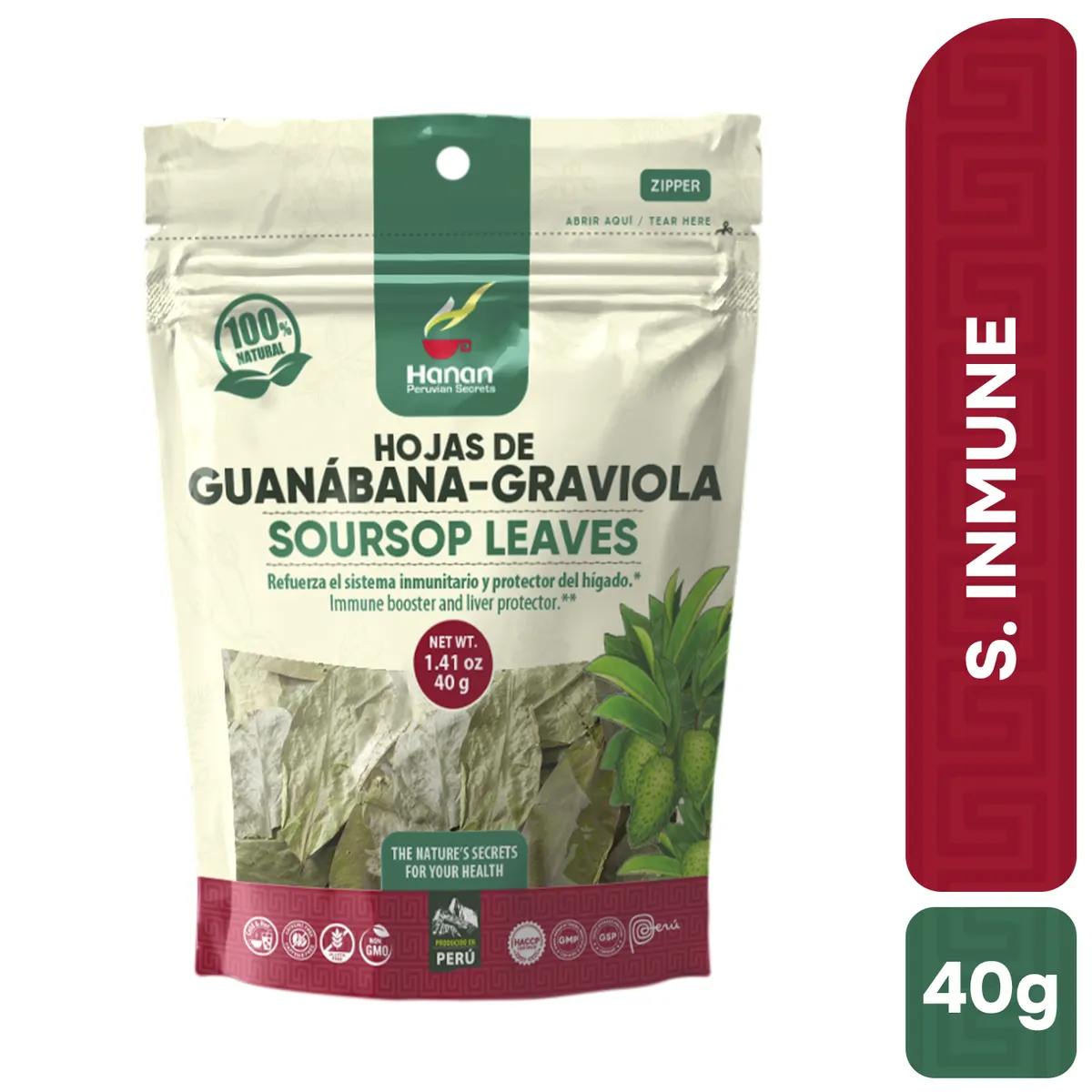 HANAN PERUVIAN SECRETS - Hojas de Guanabana - Graviola  Infusión Hanan Tripack 40g