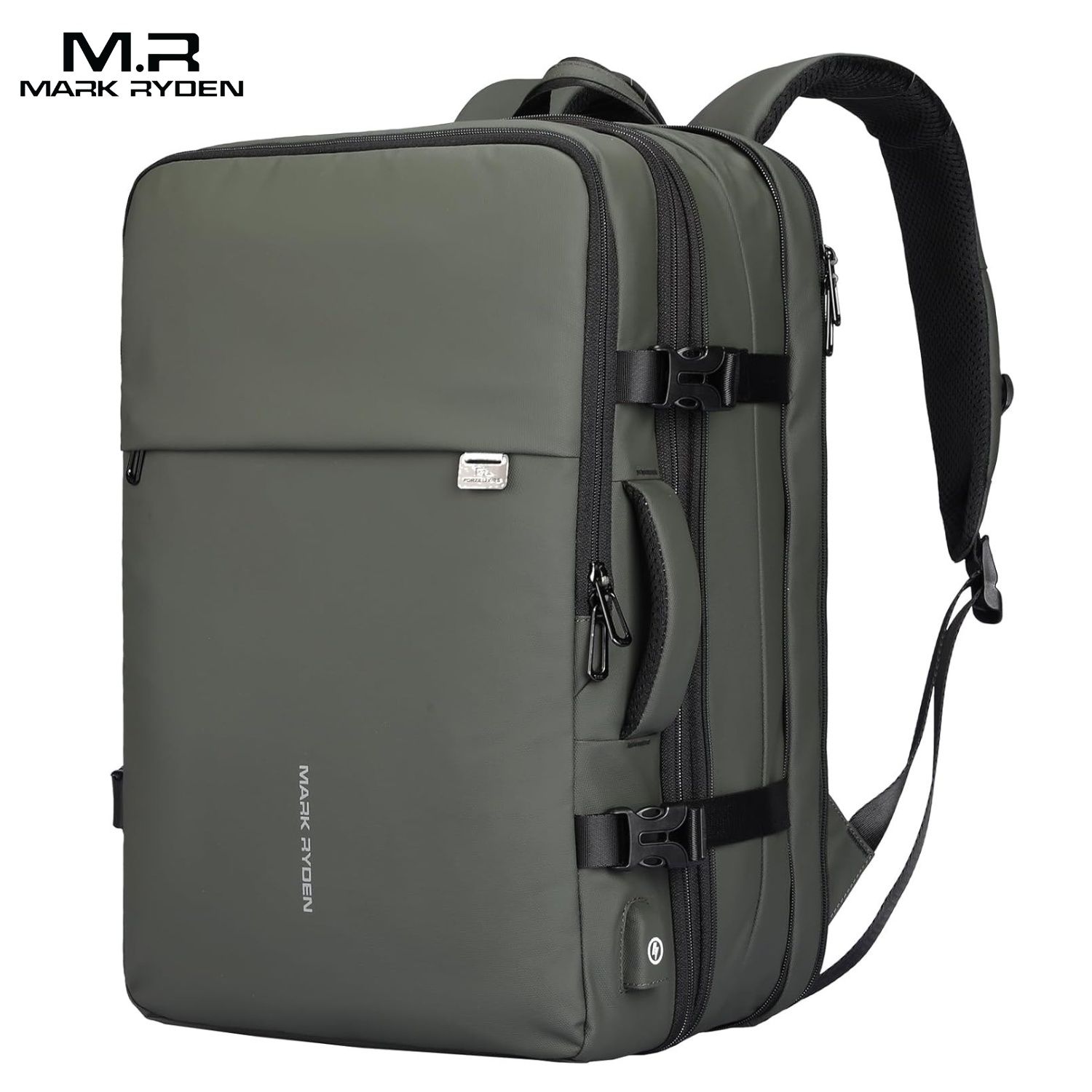 Mochila Mark Ryden Modelo Travel Viajera Expandible MR8057 Verde