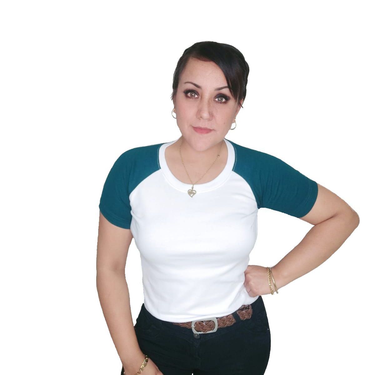 GENERICO - Polo Mujer Manga Corta Diseño Lara - Nathalie Love It - Blanco