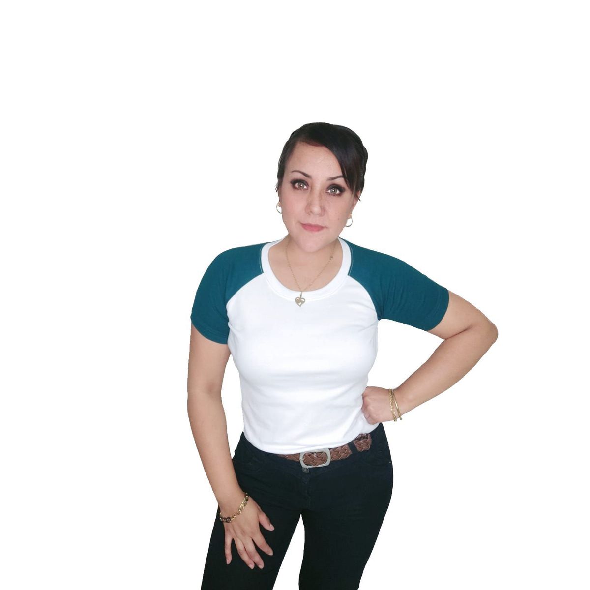 GENERICO - Polo Mujer Manga Corta Diseño Lara - Nathalie Love It - Blanco