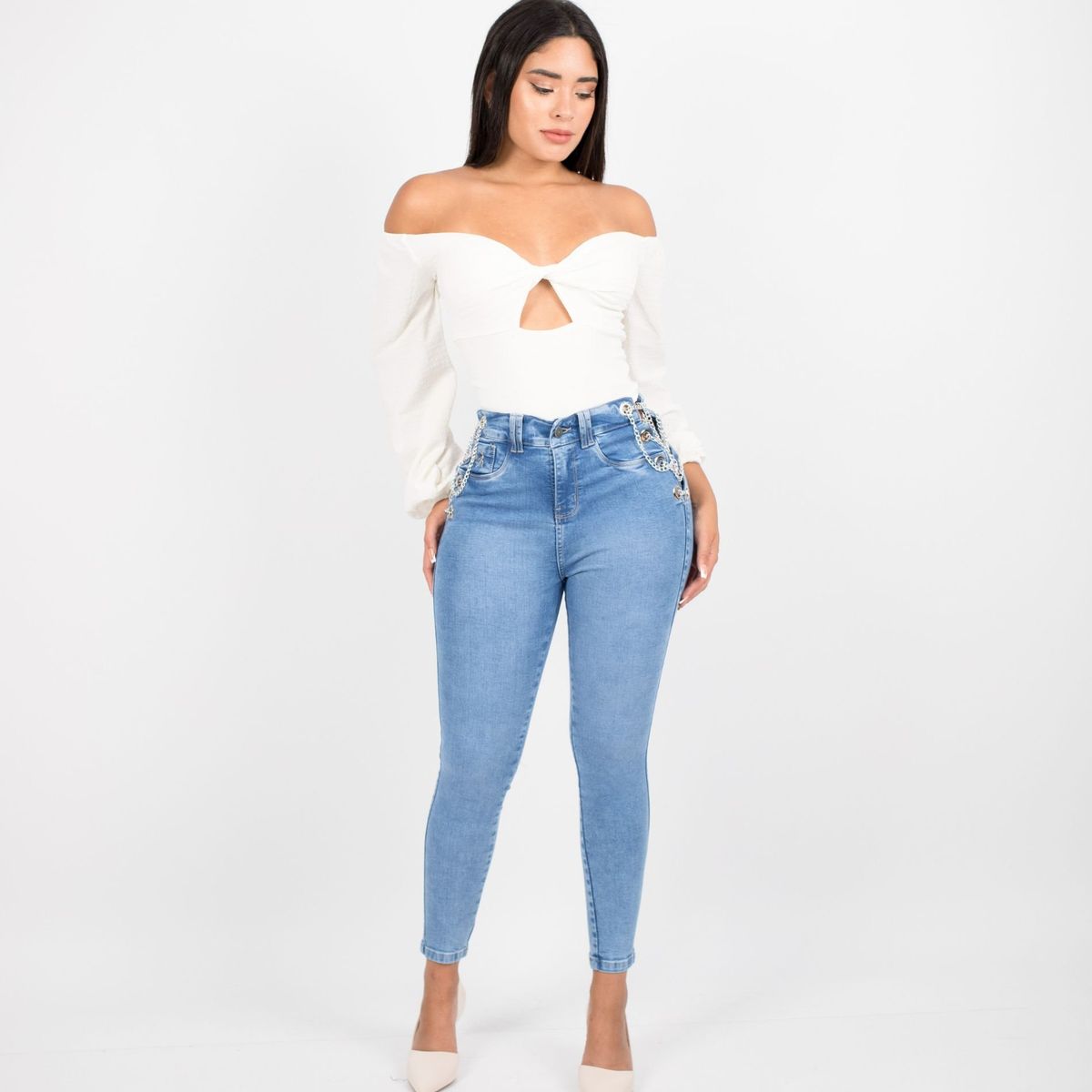 BENCUS JEANS - Pantalón Jeans Cadenas Mujer