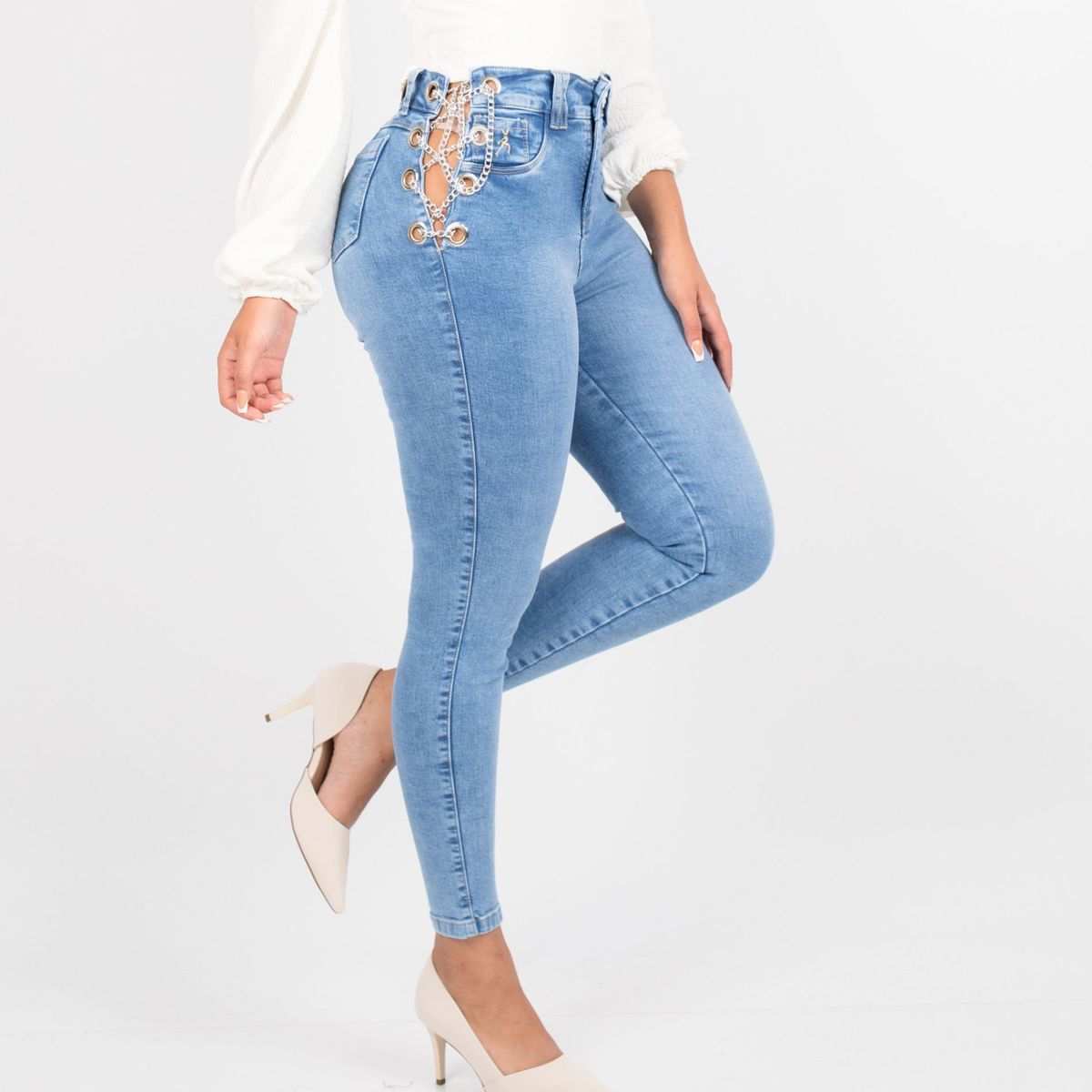 BENCUS JEANS - Pantalón Jeans Cadenas Mujer