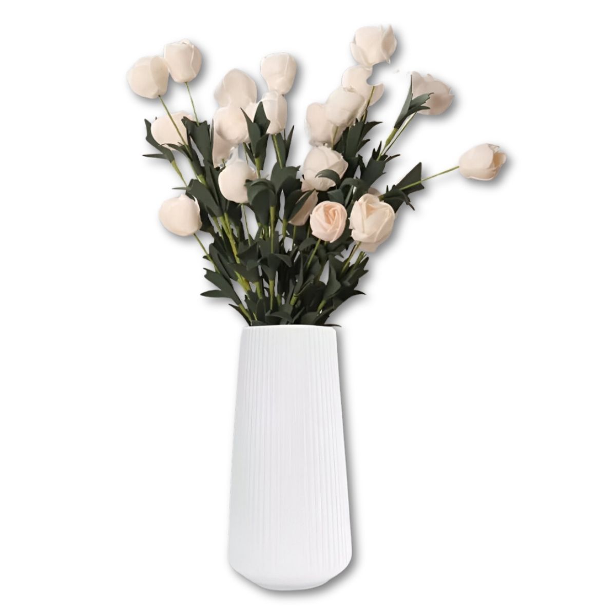 ELMEJORPRECIO - Florero Decorativo Modelo Axis Lineal Largo Blanco