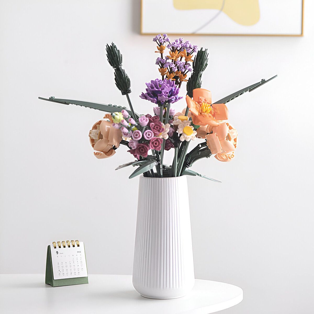 ELMEJORPRECIO - Florero Decorativo Modelo Axis Lineal Largo Blanco