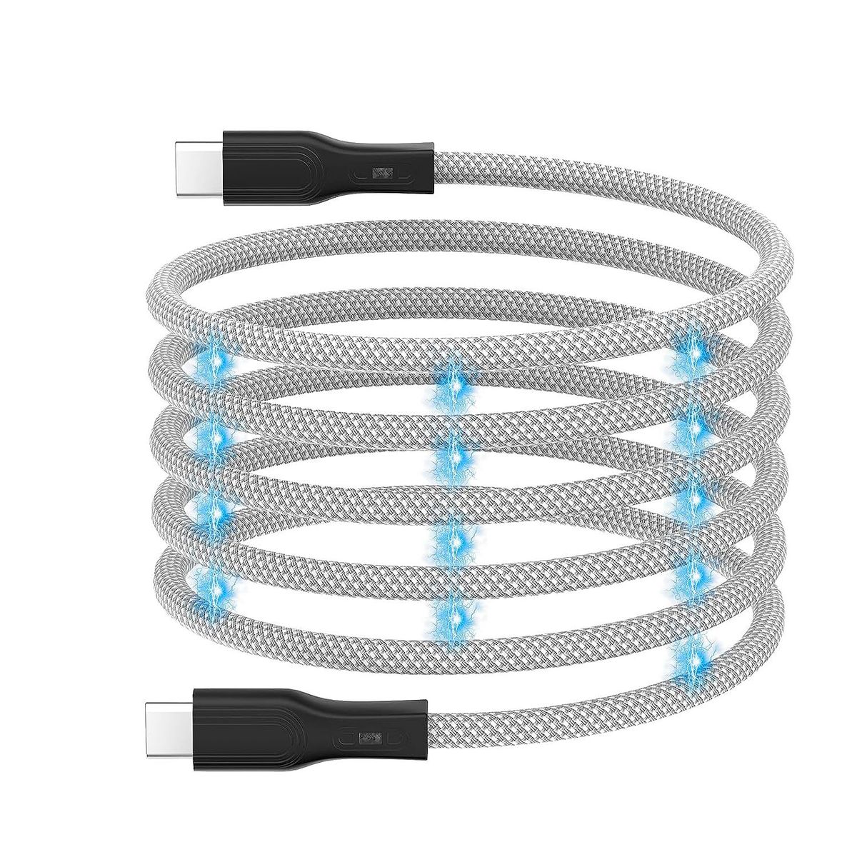 GENERICO - Cable USB-C Trenzado Imantado carga rápida 100w para iPhone Android