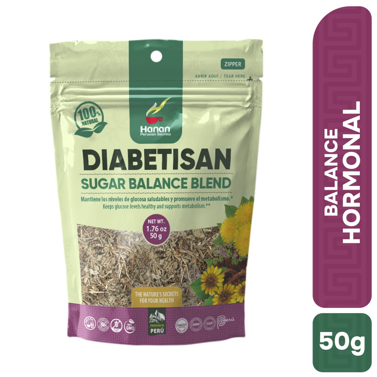 HANAN PERUVIAN SECRETS - Diabetisan Infusión Hanan Tripack 50g