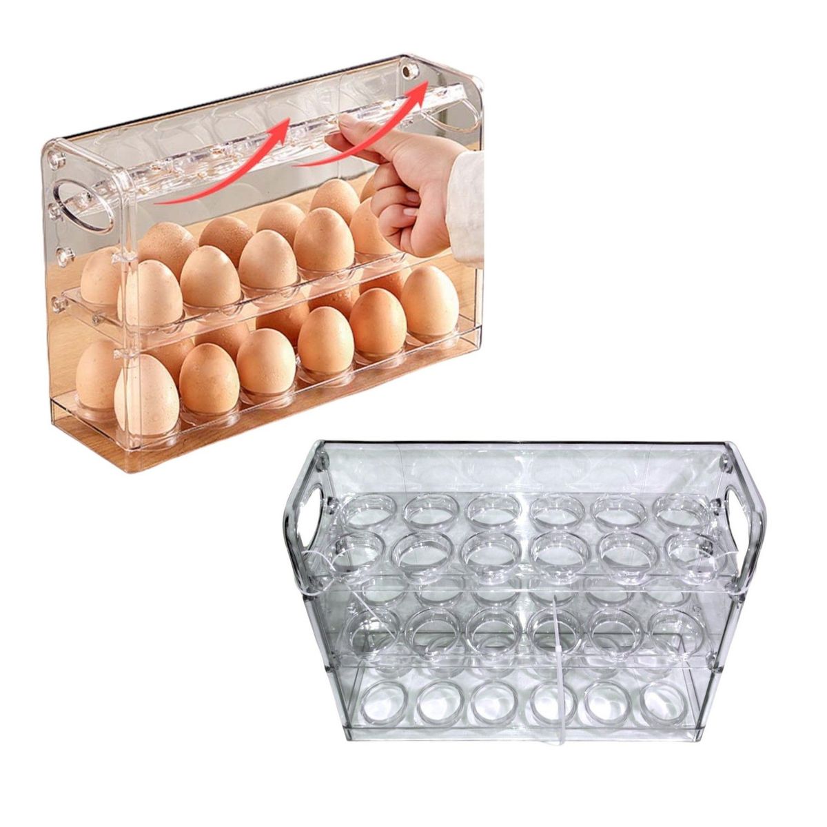 GENERICO - Porta huevos x 36 Unidades / Organizador / Dispensador 3 niveles