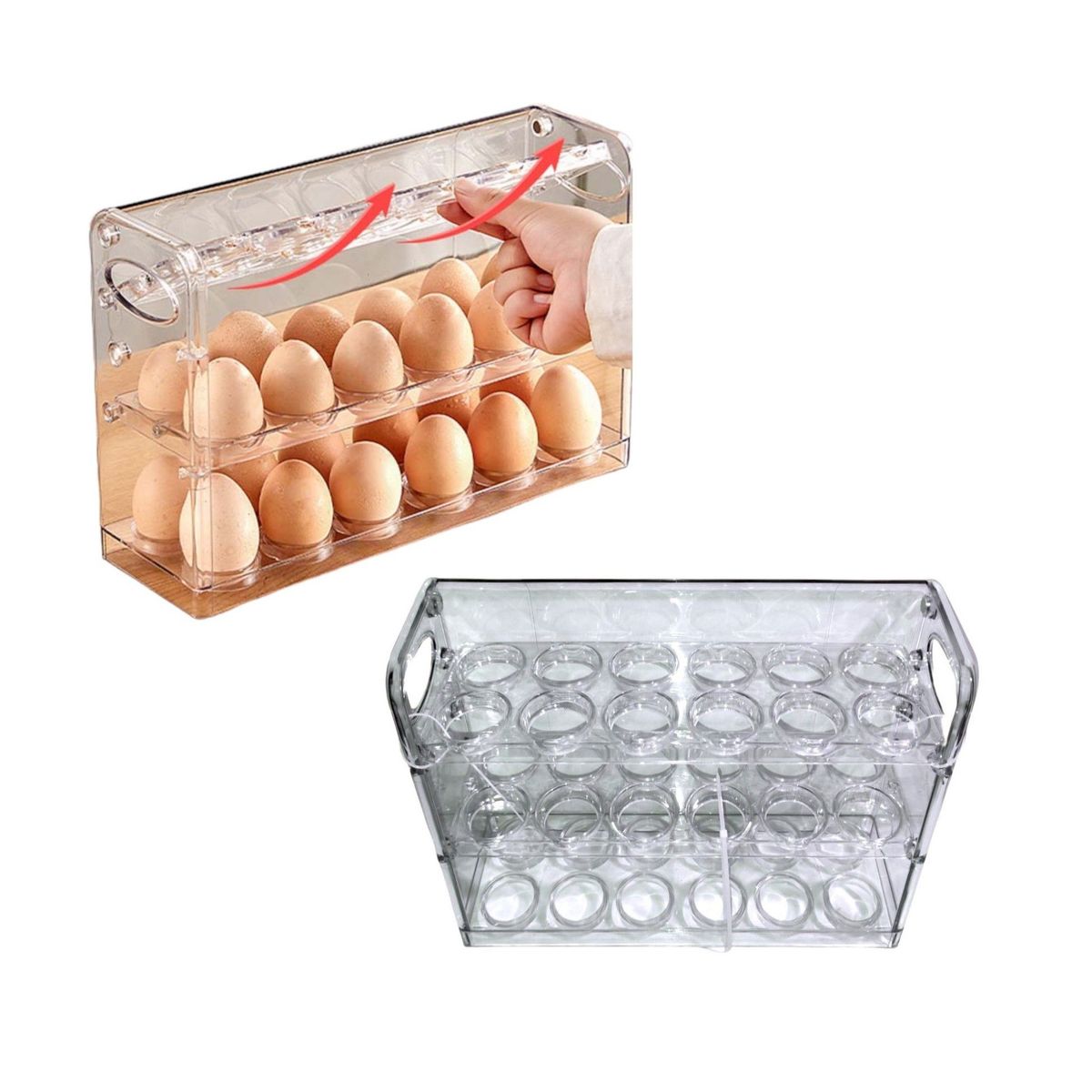 GENERICO - Porta huevos x 36 Unidades / Organizador / Dispensador 3 niveles