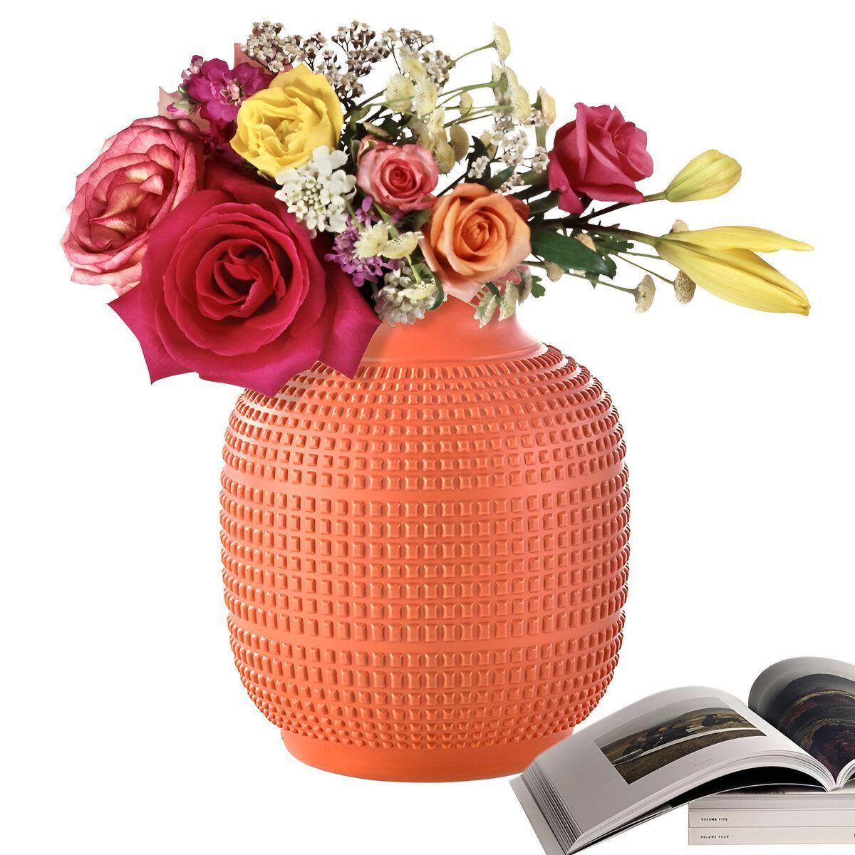 ELMEJORPRECIO - Florero Decorativo Modelo Safari Anaranjado