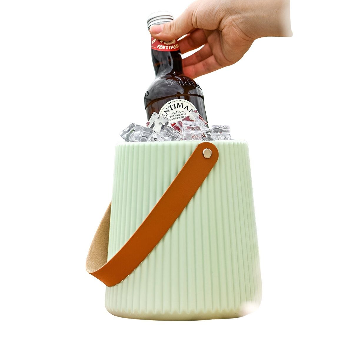 ELMEJORPRECIO - Florero Decorativo Modelo Primavera Lineal Verde Pastel