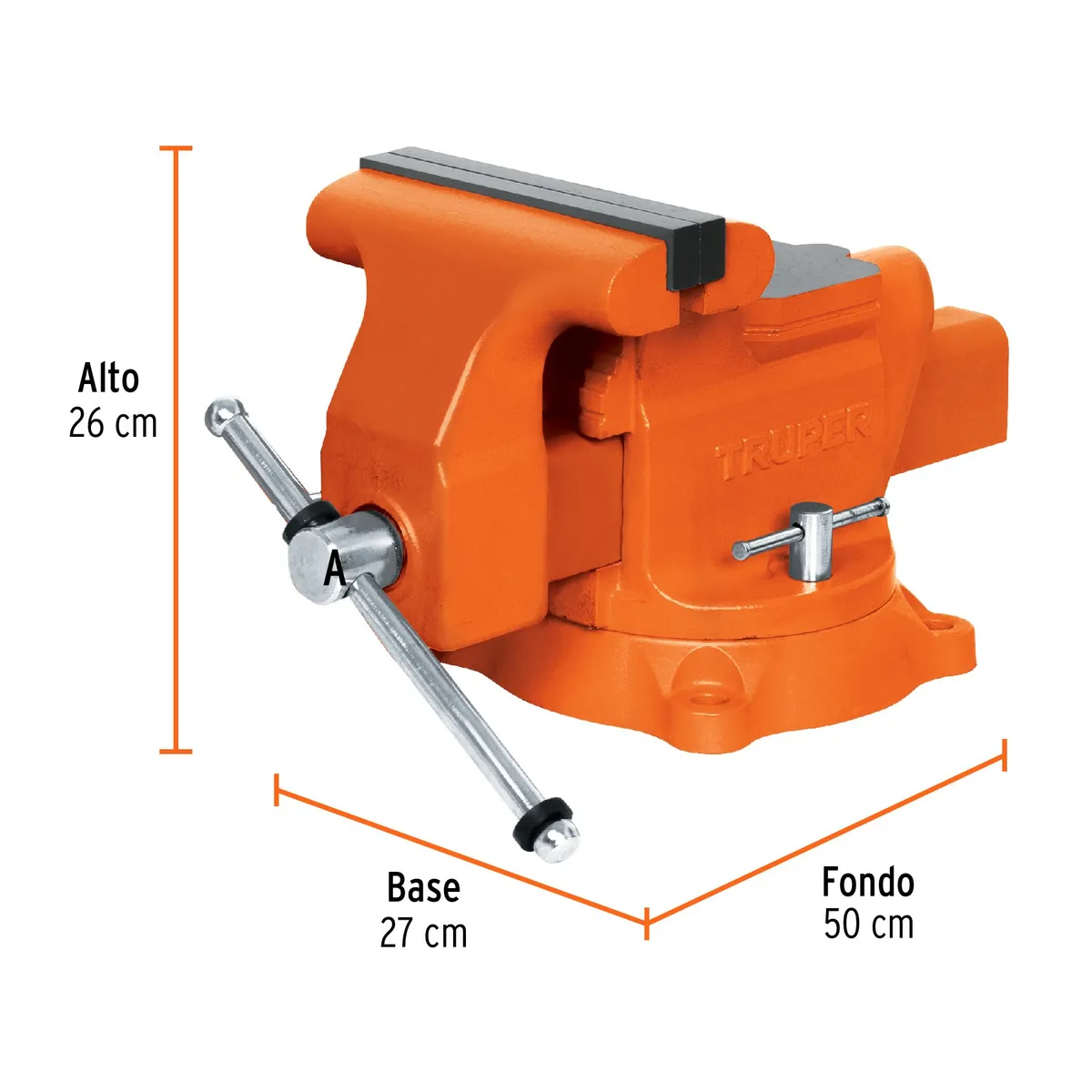 TRUPER - Tornillo de banco 8 uso industrial de hierro nodular
