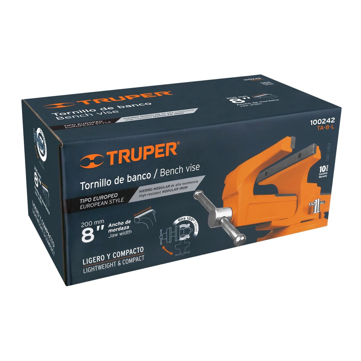 TRUPER - Tornillo de banco 8 tipo europeo de hierro nodular