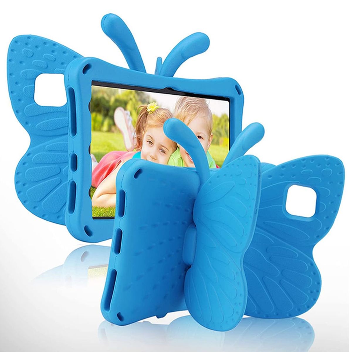 GENERICO - Funda para Samsung Tab A7 Lite 87 de Goma Mariposa Celeste