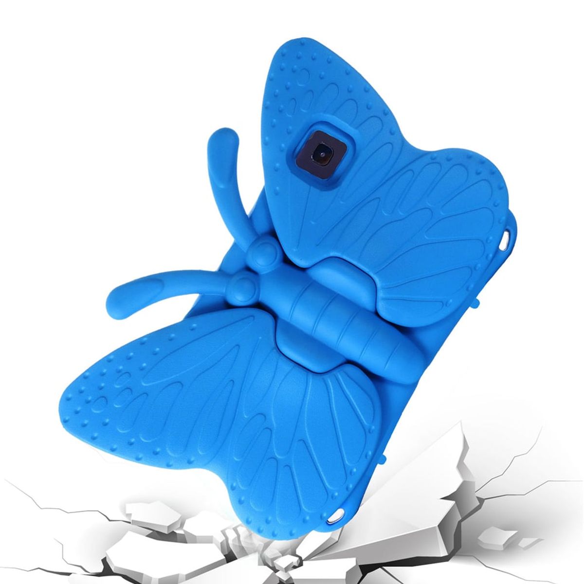 GENERICO - Funda para Samsung Tab A7 Lite 87 de Goma Mariposa Celeste