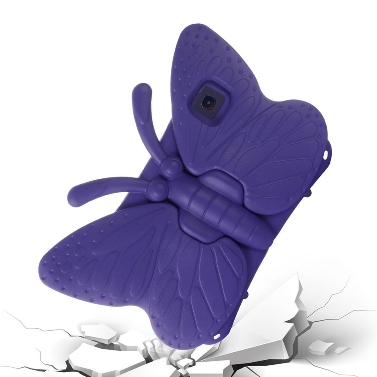 GENERICO - Funda para Samsung Tab S6 105 de Goma Mariposa Morada Resistente