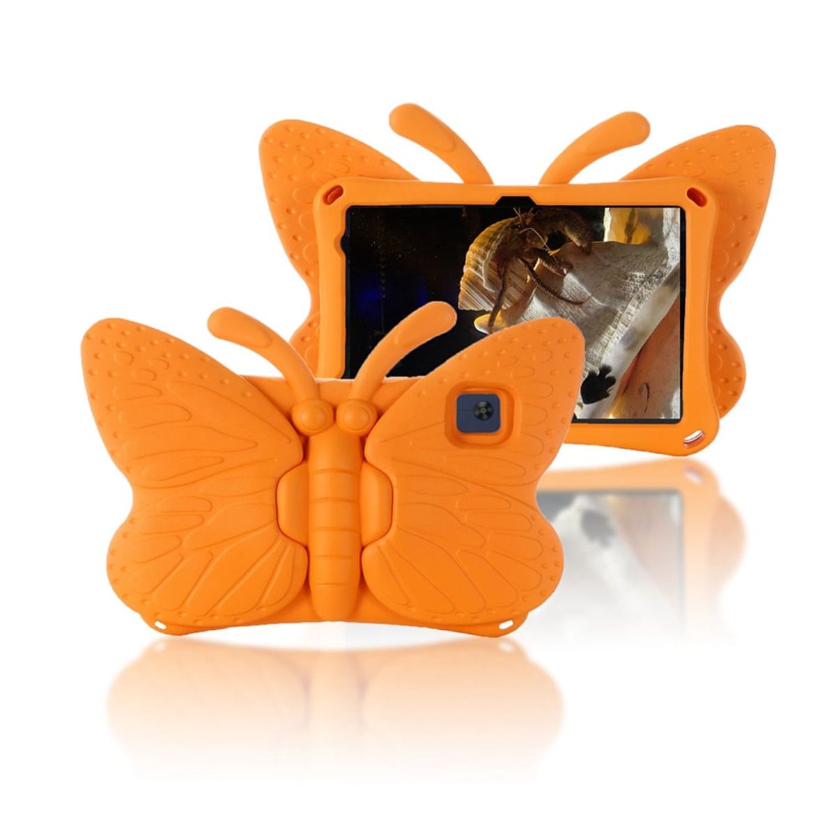 GENERICO - Funda para Lenovo Tab M10 Plus 2da Gen 103 de Goma Mariposa Naranja