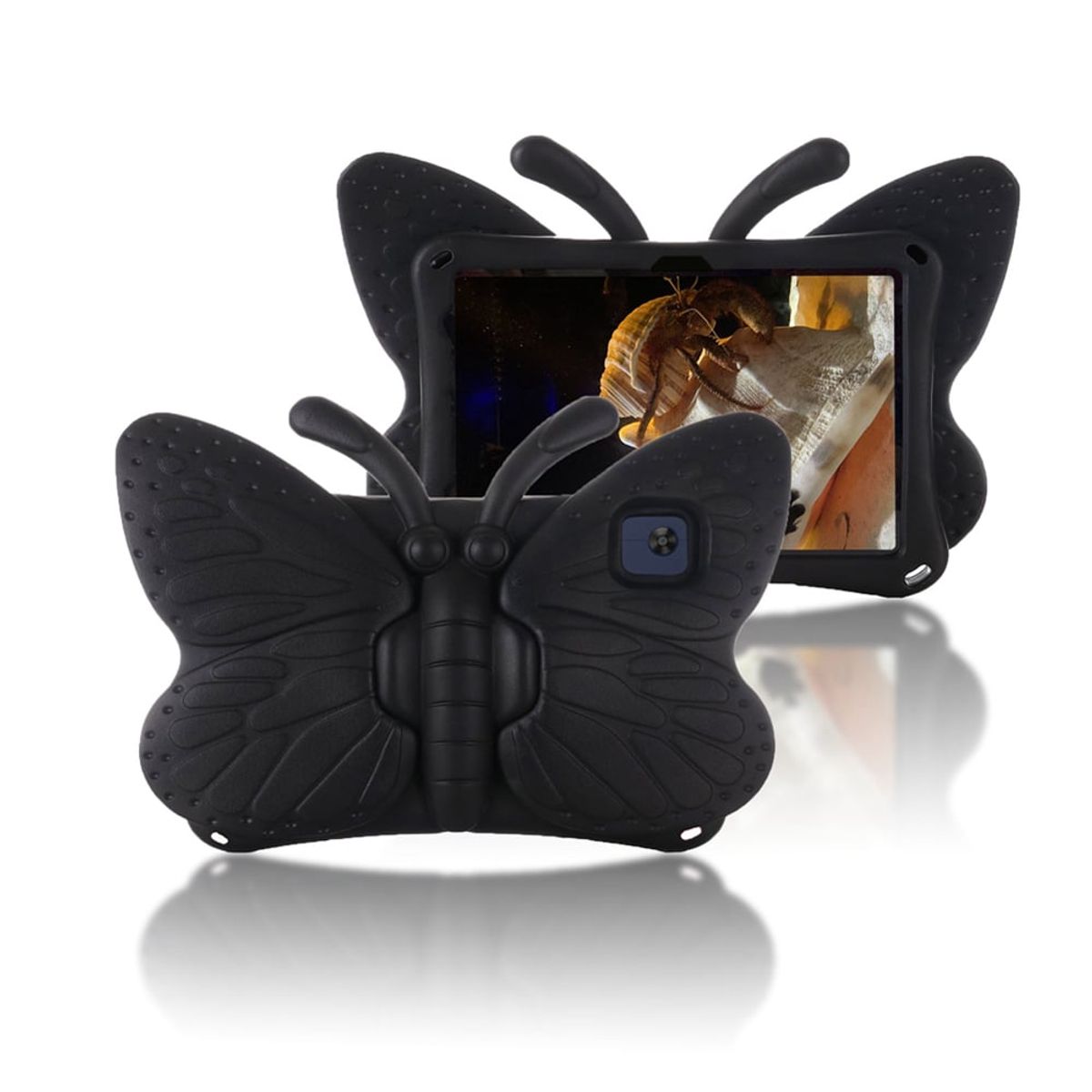 GENERICO - Funda para Samsung Tab 4 7 de Goma Mariposa Negra Resistente