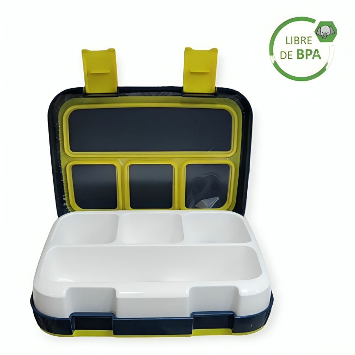 GENERICO - Táper Tipo Bentgo Box Hermético De 4 Divisiones Con Cubierto