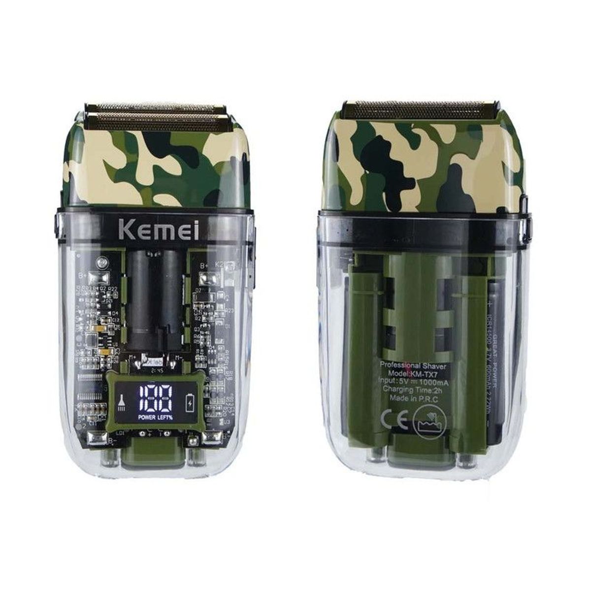 KEMEI - Afeitadora Eléctrica Estilo Militar KEMEI-TX7