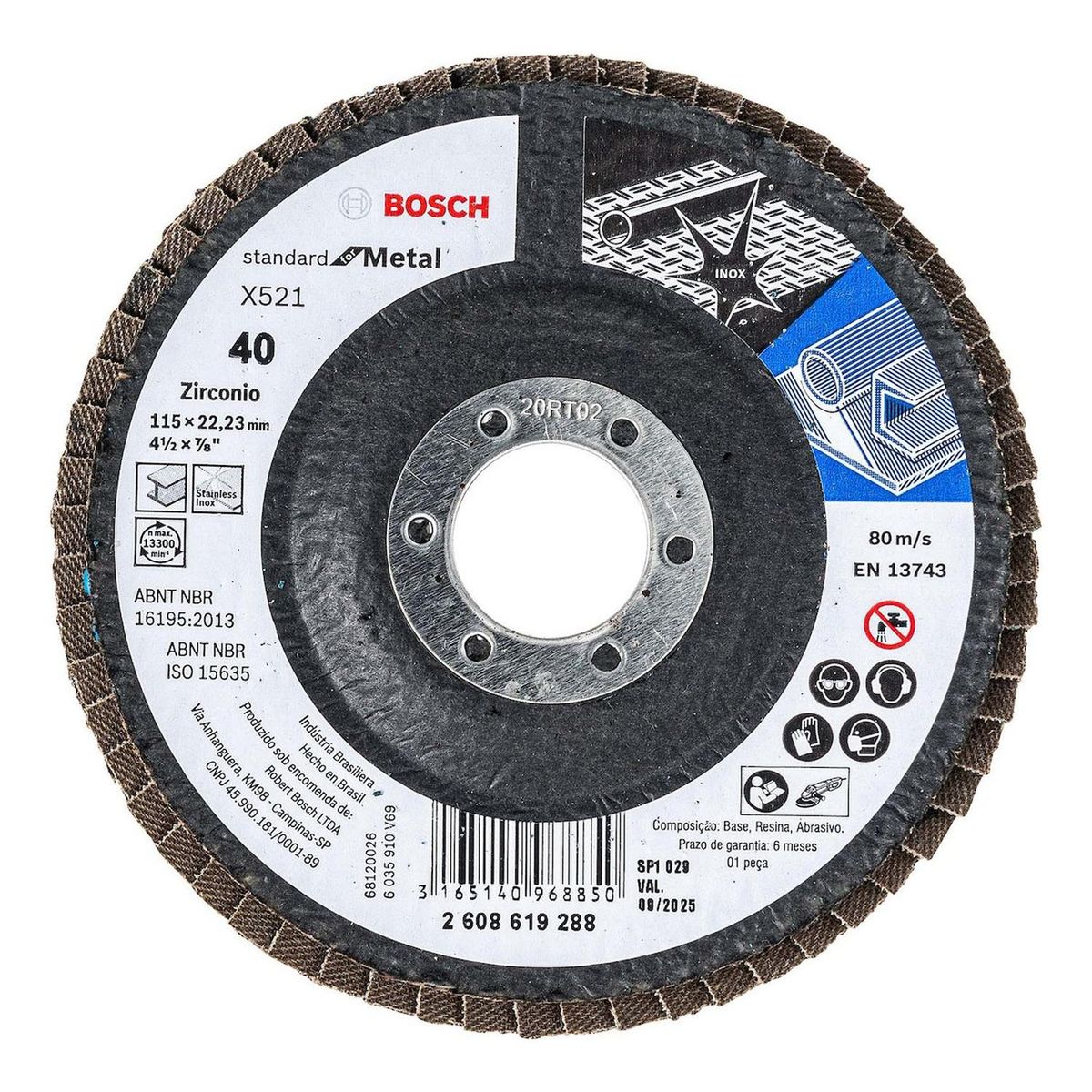 Bosch - Bosch Disco Flap ECO Inox Metal 115mm Gr40 Curvo Fibra