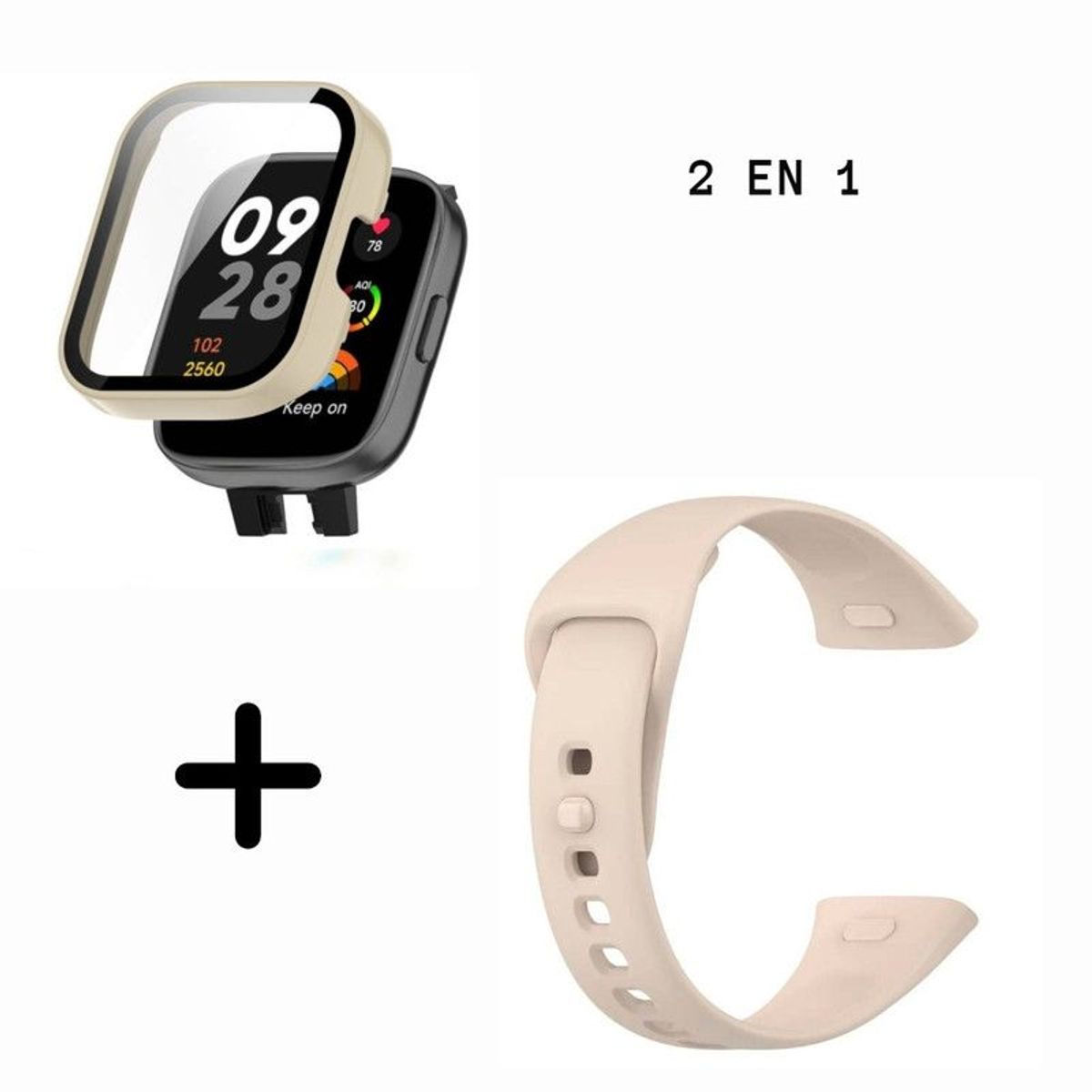 GENERICO - Bumper con Vidrio Arena + Correa para Redmi Watch 3 - Arena