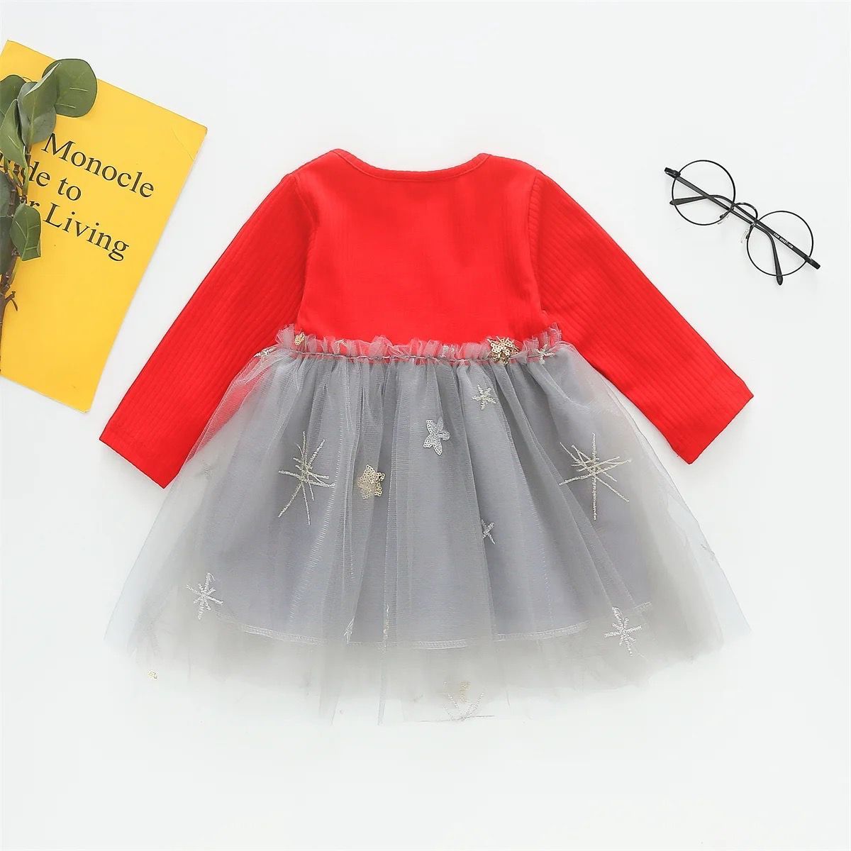 GENERICO - Vestido de Niña Bebe Estrellas Plomo