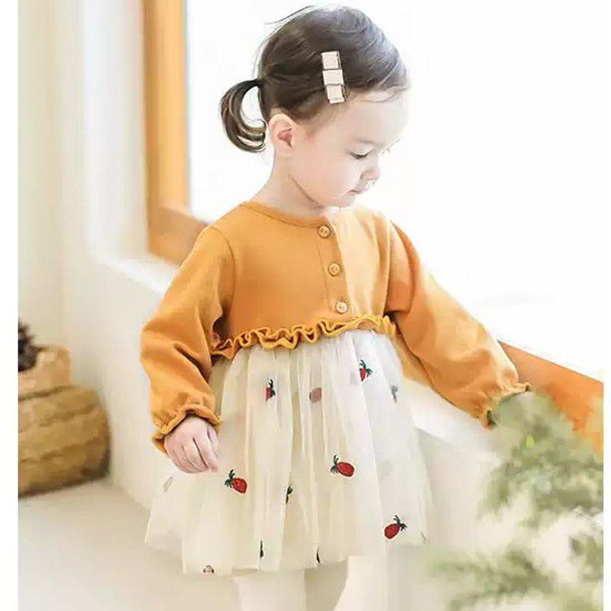 GENERICO - Vestido de Niña Bebe Fresa